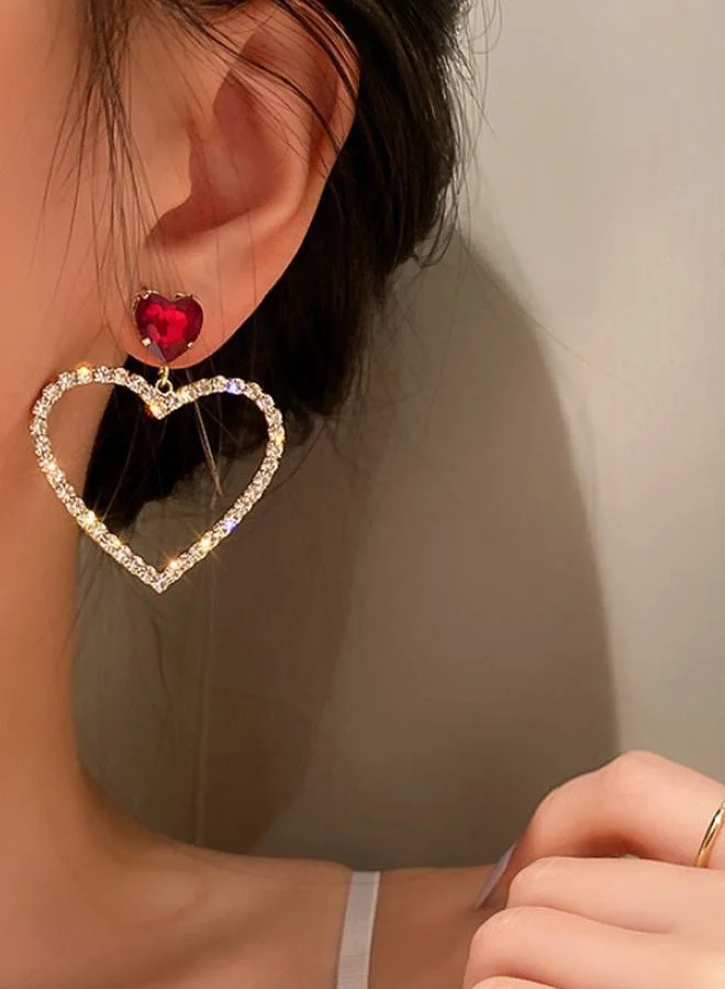 Styli Embellished Heart Earrings