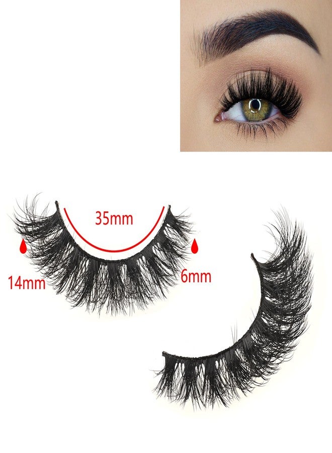 FARRED Mink Lashes Short Fluffy Eyelashes Wispy Natural Eyelash Pack Full Volume Lash Strips 10 Pairs Wispies Fake Strip Lashes Natural Look False Eye Lash Russian Looking for Everyday Makeup - Image 2