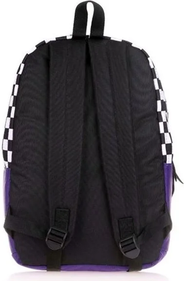 KAUKKO Basic Colors Purple Check Backpack K1418
