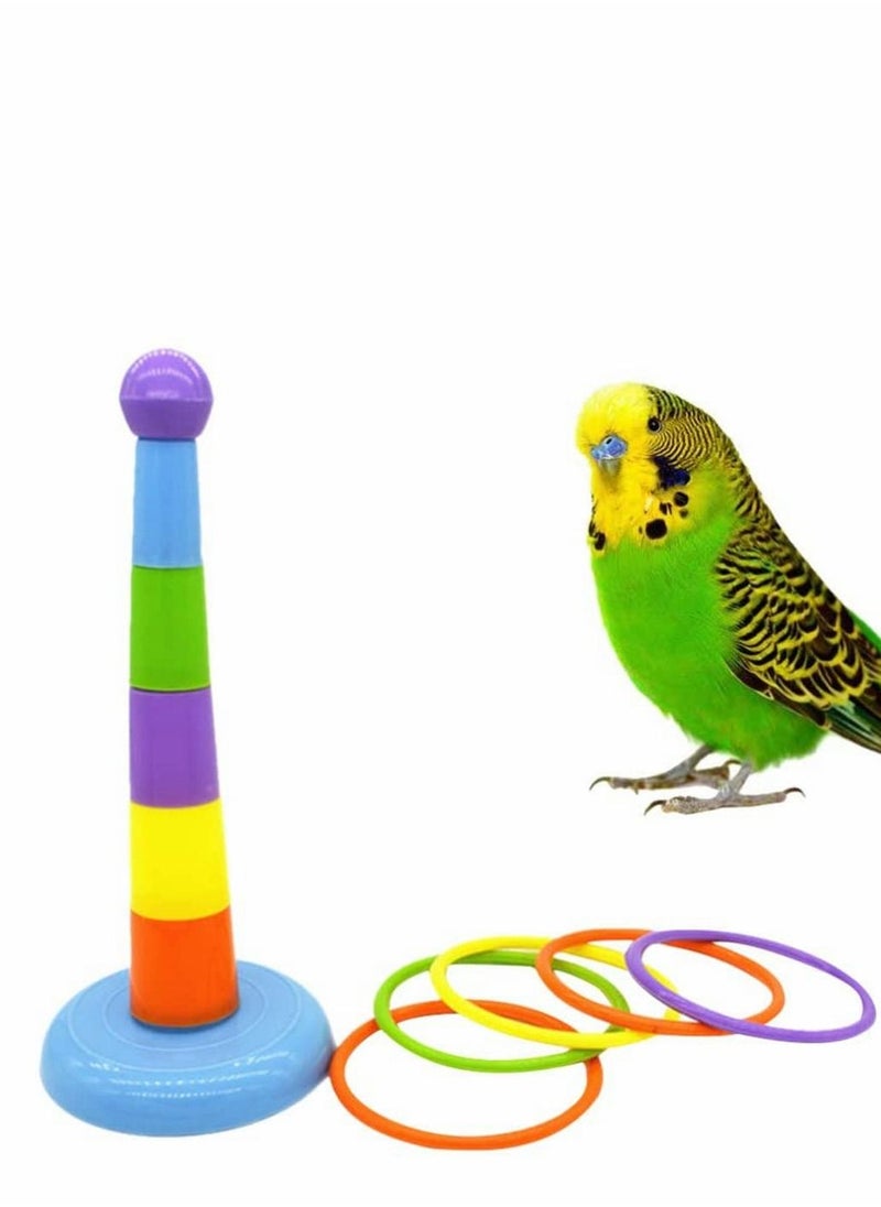 Y&D Parrot Educational Toys, Bird Training Toys Ring Toy Intelligence Rings for Small Medium Parakeet Cockatiel Conure Lovebird Finch Canary Budgie Random Color  - Image 1