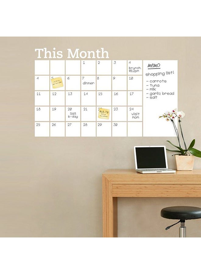 Calendar Memo Board Wall Sticker White 95x60cm - Image 2