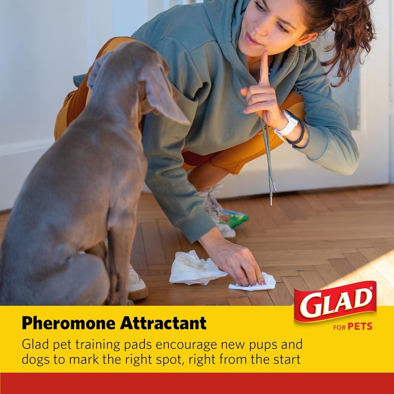 Glad for Pets Heavy Duty Activated Carbon Training Pads, 24" x 24" 100ct | Ultra Absorbent Training Pads - Absorbs 50% More Than Standard Pad in Same Size; Heavy Duty Puppy Potty Training Pads - Image 4