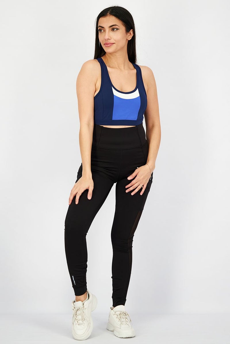 asics Women Fitness Training Color Block Padded Bra, Blue Purple - Image 4