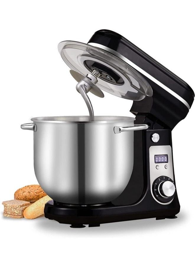 Biolomix - Biolomix Stand Mixer, Super Quiet 6L Kitchen Electric Stand Mixer, 6- Speed Dough Kneader Cake Bread Mixer with LCD Display Timer with Dough Hook, Beater, Whisk-Black, BM-601 - Image 1