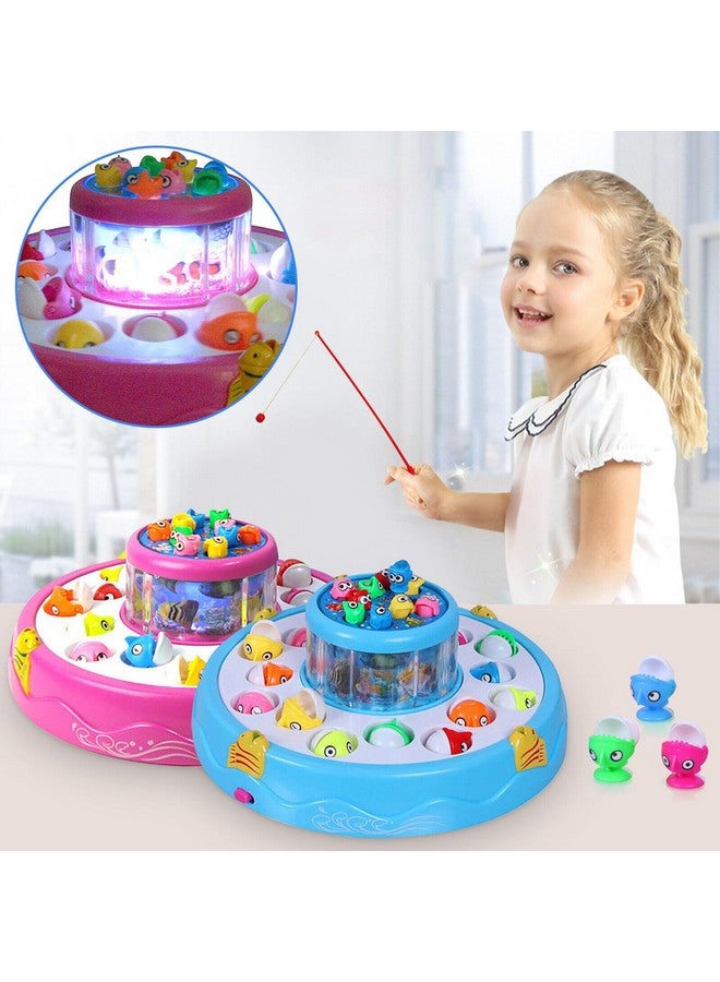 VGRASSP Fishing Game Toy Set for Kids with Multilayer Rotating Pond, 26 Fishes, 4 Fishing Poles, Dynamic Light and Music - Safe and Durable Gift - Multicolor (Color As Per Stock) - Image 2