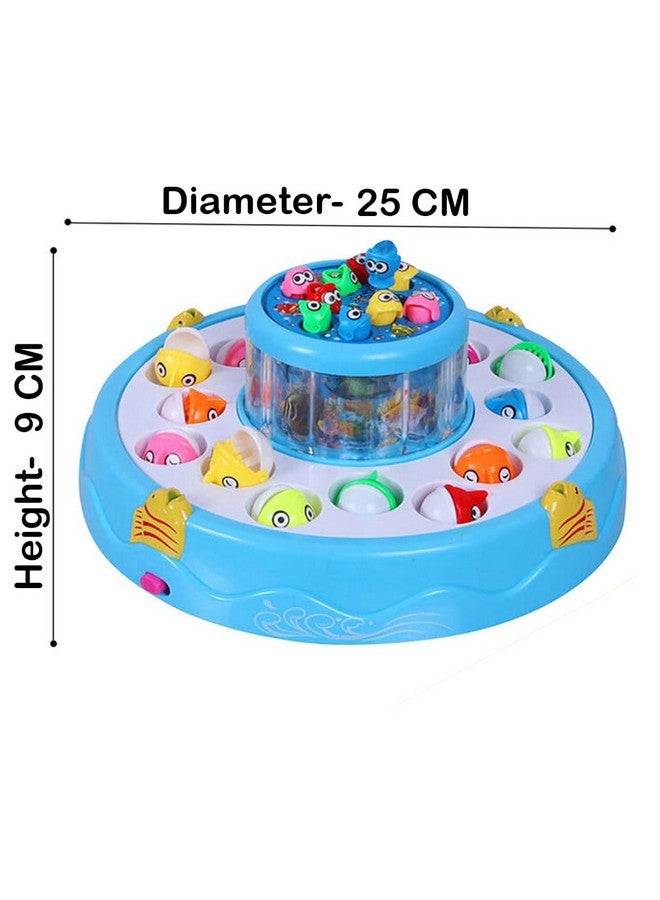 VGRASSP Fishing Game Toy Set for Kids with Multilayer Rotating Pond, 26 Fishes, 4 Fishing Poles, Dynamic Light and Music - Safe and Durable Gift - Multicolor (Color As Per Stock) - Image 3