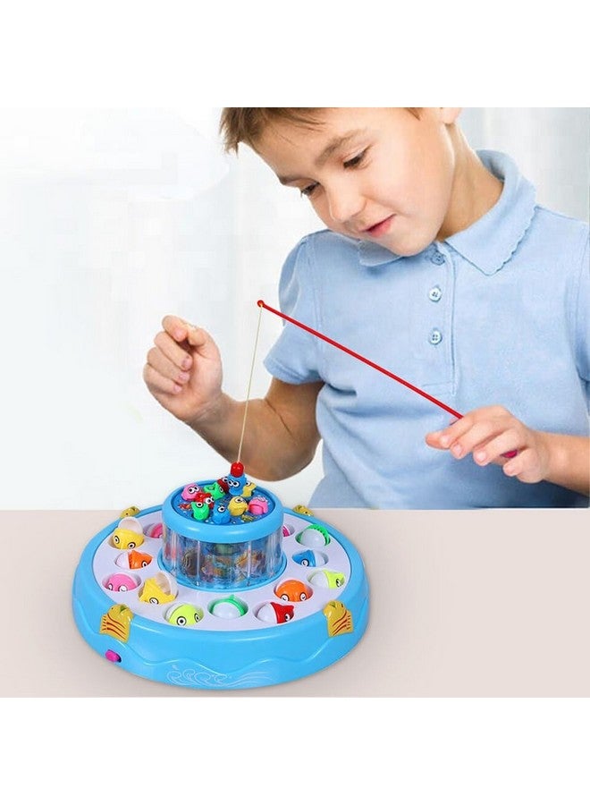VGRASSP Fishing Game Toy Set for Kids with Multilayer Rotating Pond, 26 Fishes, 4 Fishing Poles, Dynamic Light and Music - Safe and Durable Gift - Multicolor (Color As Per Stock) - Image 4
