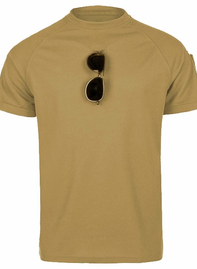 ZITY Mens Polo Shirt Short Sleeve Sports Golf Tennis T-Shirt, Khaki, XL - Image 2