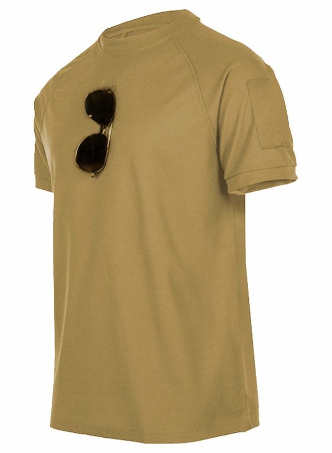 ZITY Mens Polo Shirt Short Sleeve Sports Golf Tennis T-Shirt, Khaki, XL - Image 3