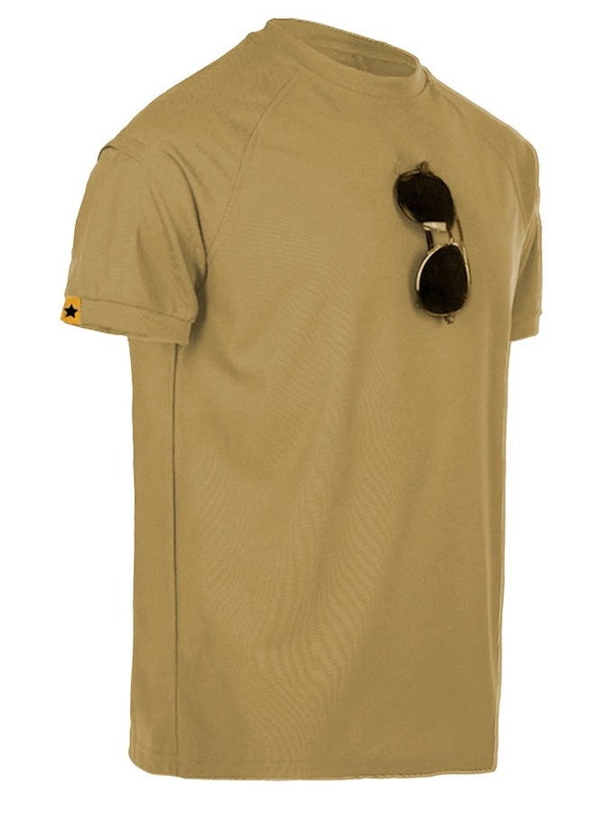 ZITY Mens Polo Shirt Short Sleeve Sports Golf Tennis T-Shirt, Khaki, XL - Image 1