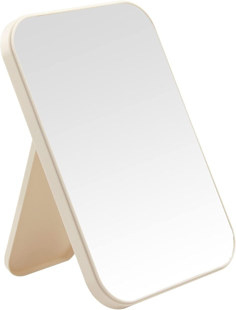 DVHOK 8-Inch Desktop Makeup Mirror, Portable Princess Mirror,Table Desk Wall Hanging Dual-Purpose Square Mirror Khaki - Image 1