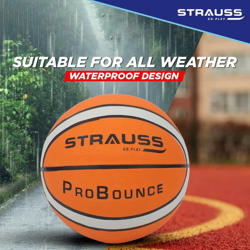 STRAUSS ProBounce Basketball Size 7 | Professional Basket Ball for Indoor-Outdoor Training and Match | Suitable for Hard Surface, Wooden Flooring & Synthetic Surface | for Kids and Adults - Image 4