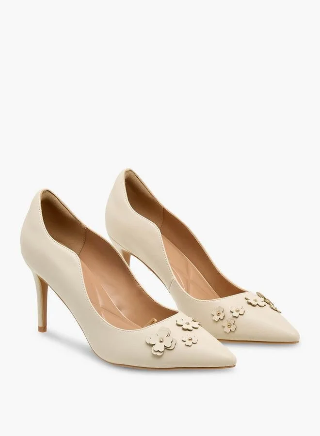 Celeste Women Floral Applique Stiletto Heel Pumps