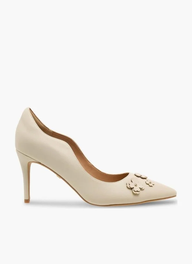 Celeste Women Floral Applique Stiletto Heel Pumps