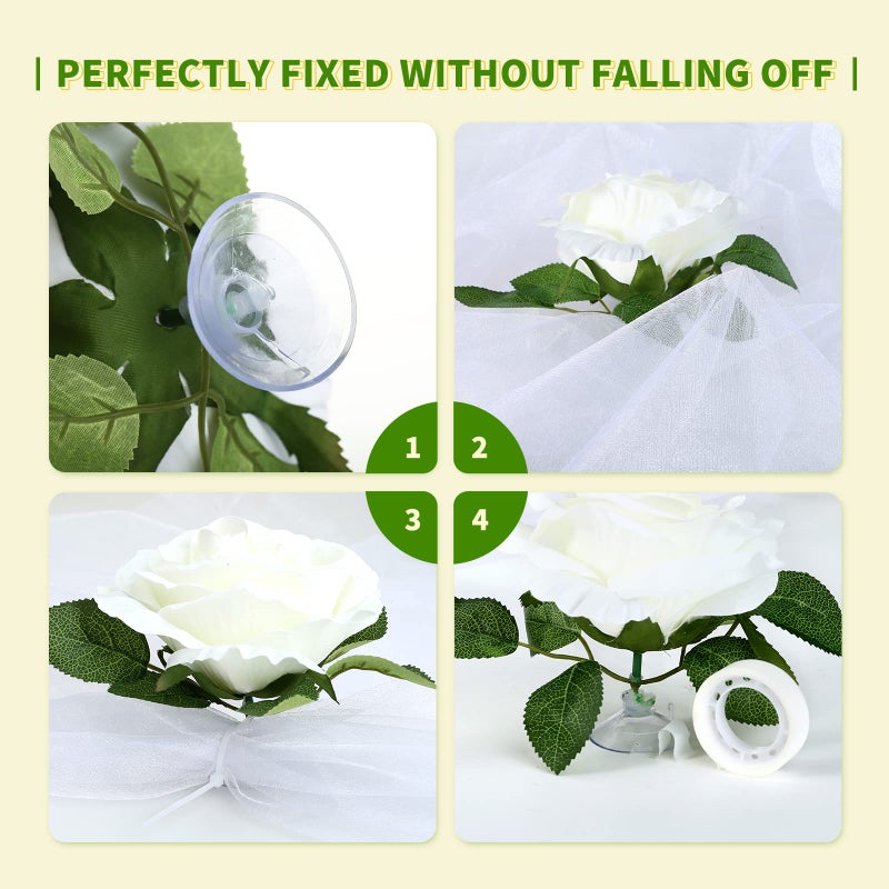 GWHOLE Artificial Flowers Bouquet Ribbon Set  Wedding Car Flowers for Wedding Party Decoration - Image 4