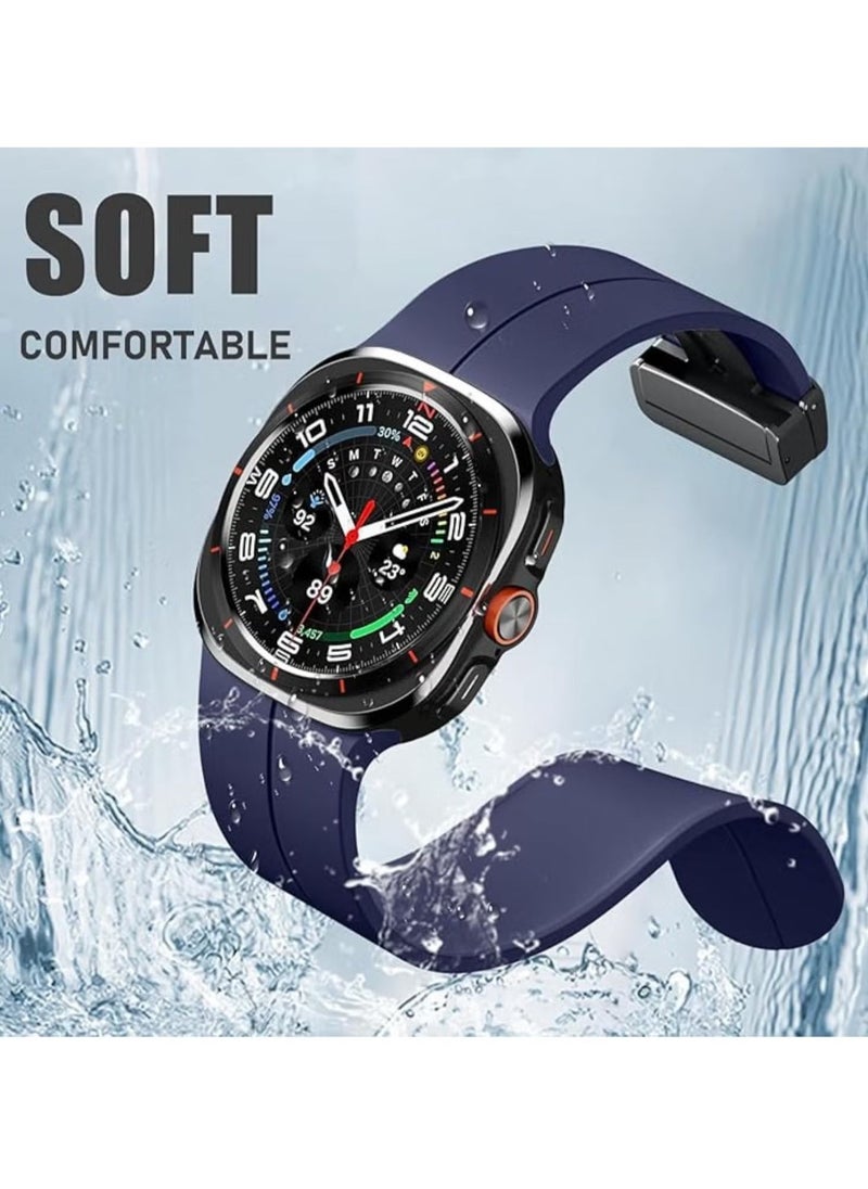 ELTRAZONE Magnetic Band Compatible with Samsung Galaxy Watch 7 Ultra 2024 Strap – Magnetic D-Buckle Replacement Band, No Gap Silicone Sports Strap for Samsung Galaxy Watch 7 Ultra Men and Women – Secure, Stylish, and Comfortable Fit - Image 4