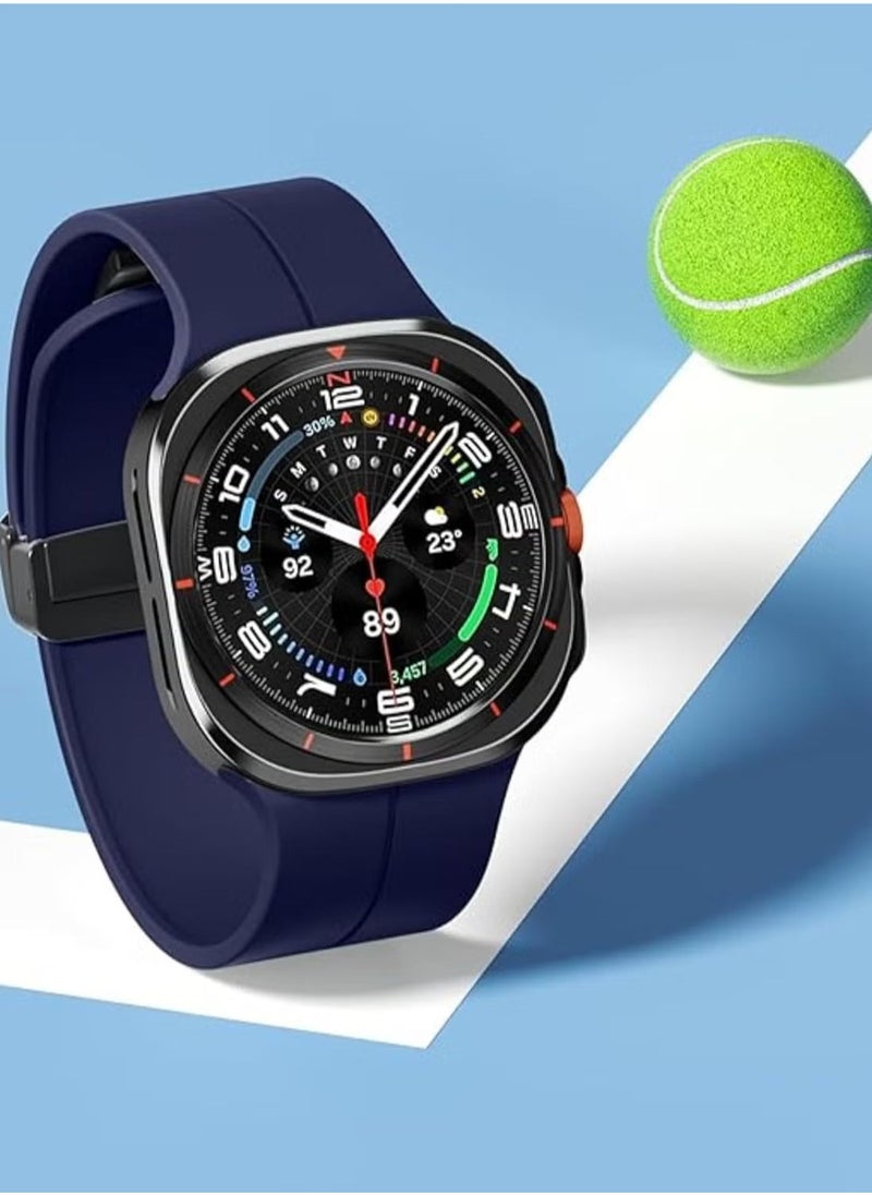ELTRAZONE Magnetic Band Compatible with Samsung Galaxy Watch 7 Ultra 2024 Strap – Magnetic D-Buckle Replacement Band, No Gap Silicone Sports Strap for Samsung Galaxy Watch 7 Ultra Men and Women – Secure, Stylish, and Comfortable Fit - Image 5