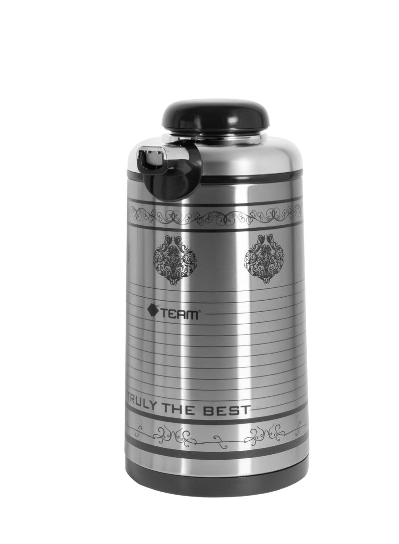 TEAM Vacuum Flask | 1 Litre Hot & Cold Thermos Bottle | Stainless Steel Double Wall | 24 Hours Temperature Retention | Portable Travel Flask with Sturdy Handle | Leak‑Proof Thermal Bottle for Home, Office, Outdoor - Image 1