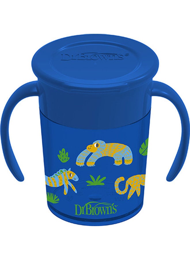 Dr. Brown’s Smooth Wall Cheers 360 Cup With Handles, Anti-Colic 7 Oz/200 Ml, Blue Deco (6M+), 1-Pack - Image 2