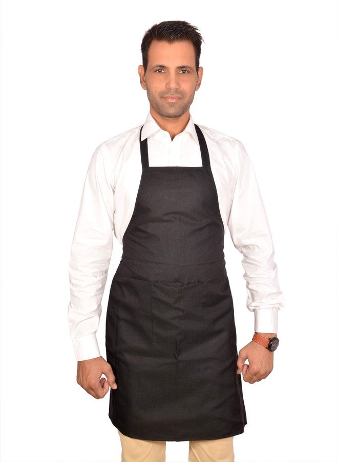 Switchon Polyester Waterproof Black Chef Apron with Front Pocket | Multi-Purpose Cooking, Baking, Gardening, Artwork & Salon | Free Size Unisex Kitchen for Home, Café, Hotel & Restaurant - Image 1