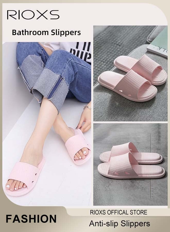 ريوكس النعال النسائية للرجال، نعال الدش للنساء والرجال، النعال مسطحة مضادة للانزلاق، النعال التجفيف السريع، أحذية خفيفة مفتوحة للأصبع، النعال المنزلقة القابلة للتنفس، النعال الزلق على الشاطئ للسفر حمام حمام، النعال في الهواء الطلق، النعال المنزلية، النعال الوردية - Image 4