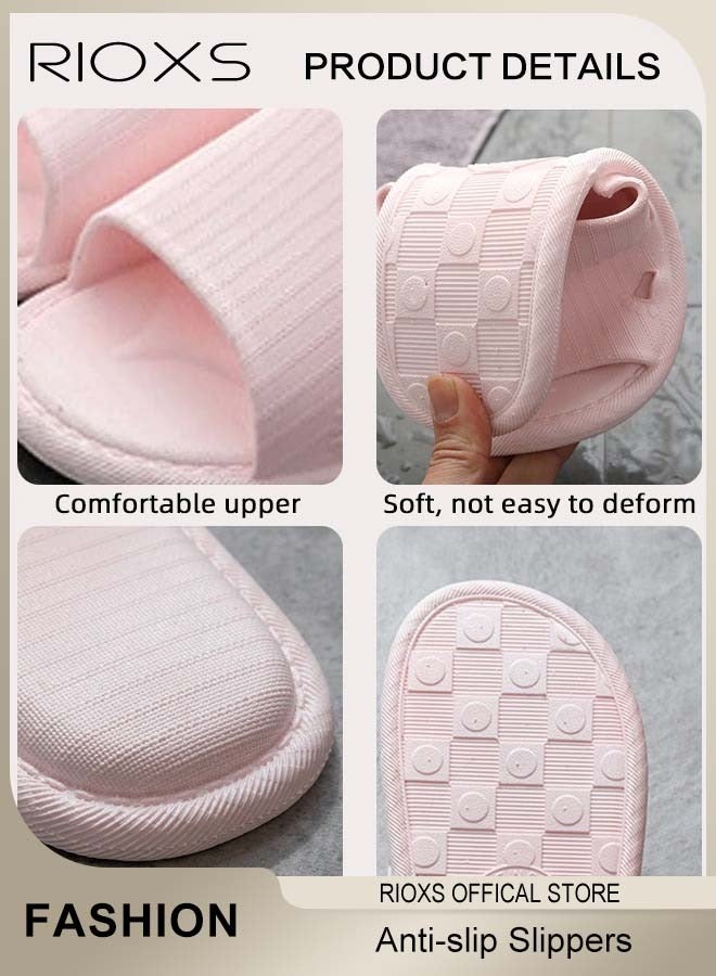 ريوكس النعال النسائية للرجال، نعال الدش للنساء والرجال، النعال مسطحة مضادة للانزلاق، النعال التجفيف السريع، أحذية خفيفة مفتوحة للأصبع، النعال المنزلقة القابلة للتنفس، النعال الزلق على الشاطئ للسفر حمام حمام، النعال في الهواء الطلق، النعال المنزلية، النعال الوردية - Image 5