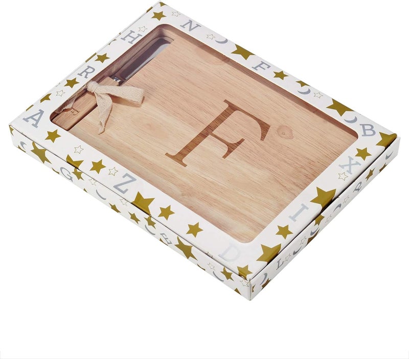Miicol Wood Charcuterie Board, Monogram Cheese Board 10 Inch, Personalized Initial Cutting Board with Spreader, Unique Housewarming Gift, Ideal for Kitchen, Home, Letter F - Image 5