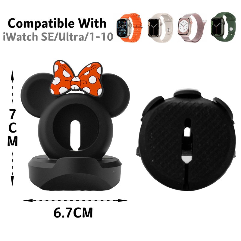 zougon for Apple Watch Cute Mouse Charger Stand, iWatch Silicone Desk Stand Holder, Charging Station Dock Holder Compatible with All Apple Watch Series Ultra/SE/8/7/6/5/4/3/2/1 (Not Include Charger) - Image 4
