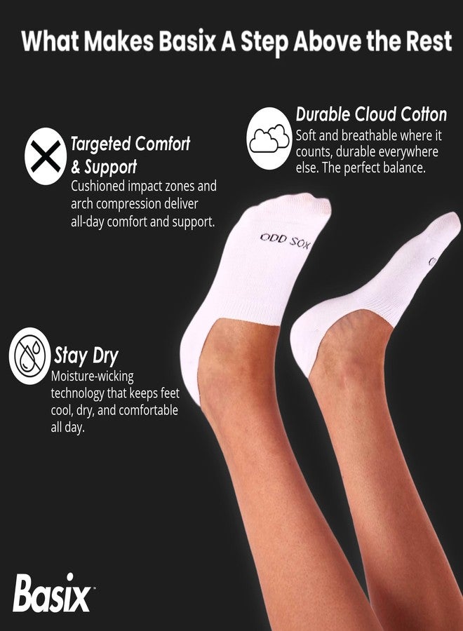 Odd Sox جوارب أود سوكس باسيكس النسائية - جوارب قصيرة غير ظاهرة - عبوة من 6 قطع باللون الأسود | راحة يومية غير مرئية، مصنوعة من مزيج قطني متين - Image 3