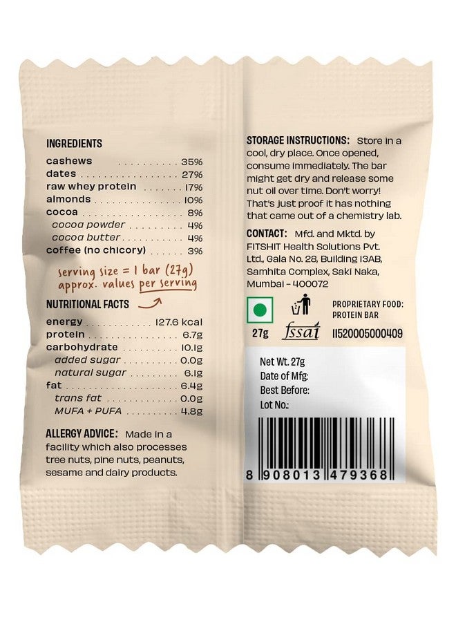 The Whole Truth Mini Protein Bars | Coffee Cocoa | Pack Of 8 X 27G Each | No Added Sugar | No Preservatives | No Artificial Sweeteners | No Gluten Or Soy | All Natural Ingredients - Image 3