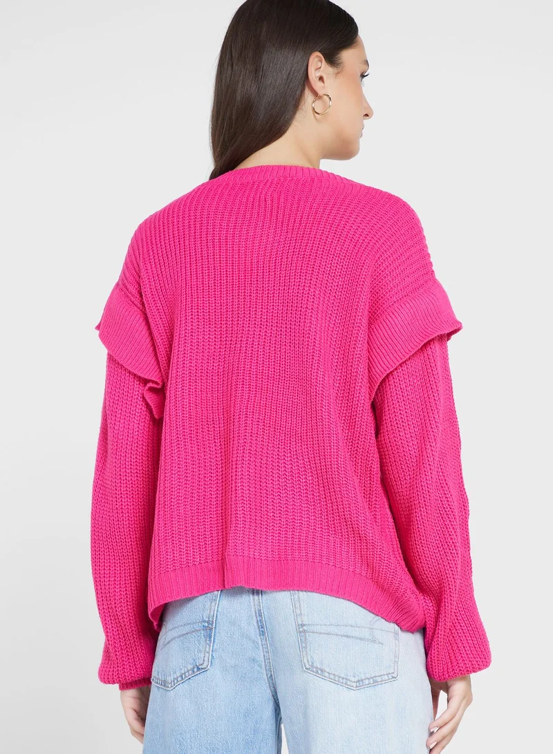 ELLA Sweater With Extended Sleeve Detail