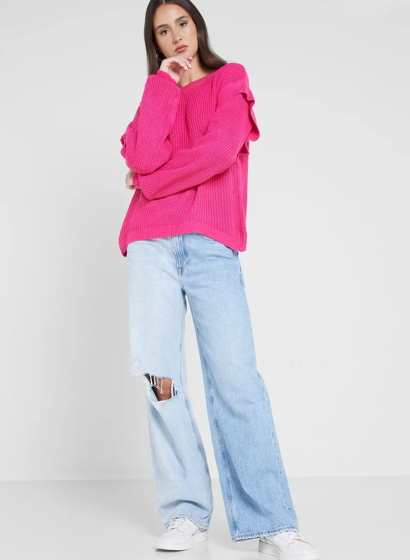ELLA Sweater With Extended Sleeve Detail