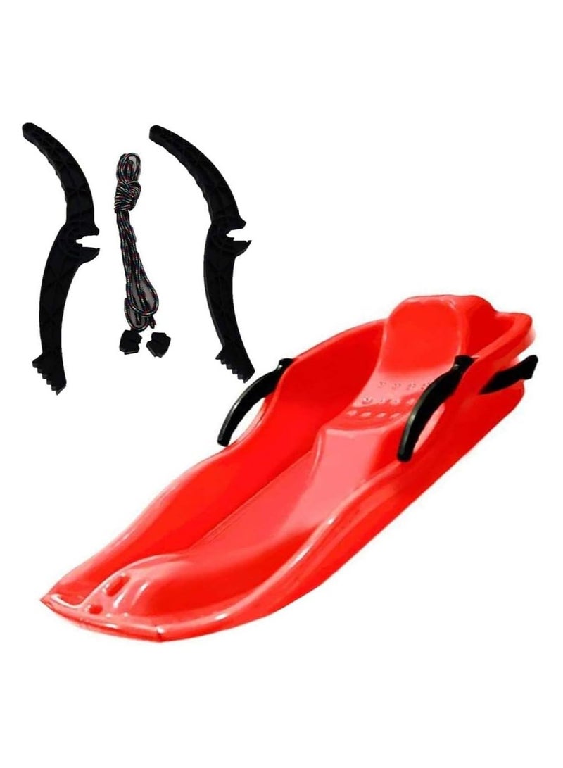 BLOOMING TIME Red Outdoor Sports Plastic Skiing Sled Luge Snow Grass and Sand Board - Image 1