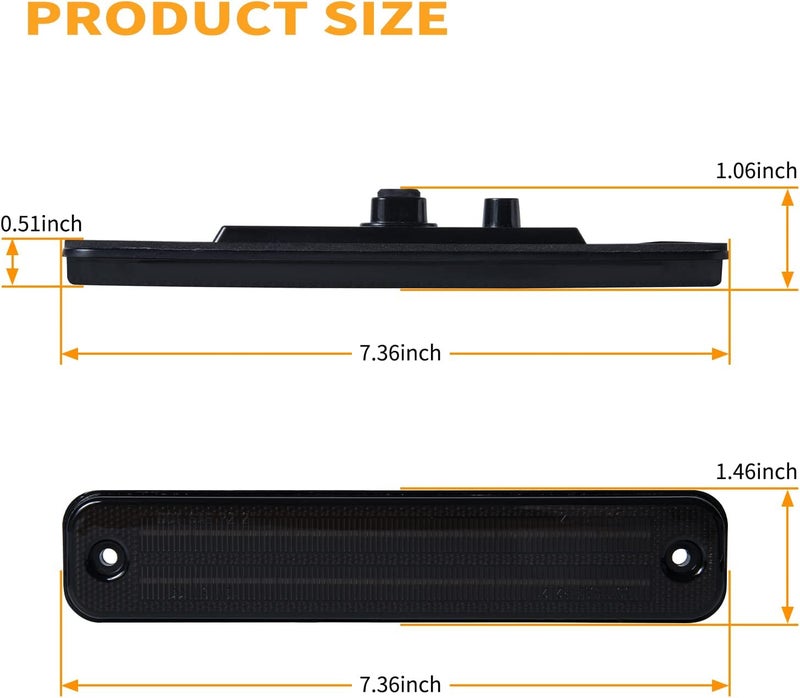 GemPro 4PCS LED Side Marker Lights for 2003-2009 Hummer H2 - Front Amber & Rear Red Signal Lamps (Smoked Lens) - Image 3