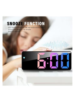 Generic Alarm Clock Digital Battery Powered, LED Travel Alarm Clocks Beside Mains Powered Non Ticking with Snooze Temperature Date Time Brightness Adjustable for Kids Adults (Colorful2)  - Image 1