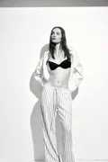H&M white and black striped