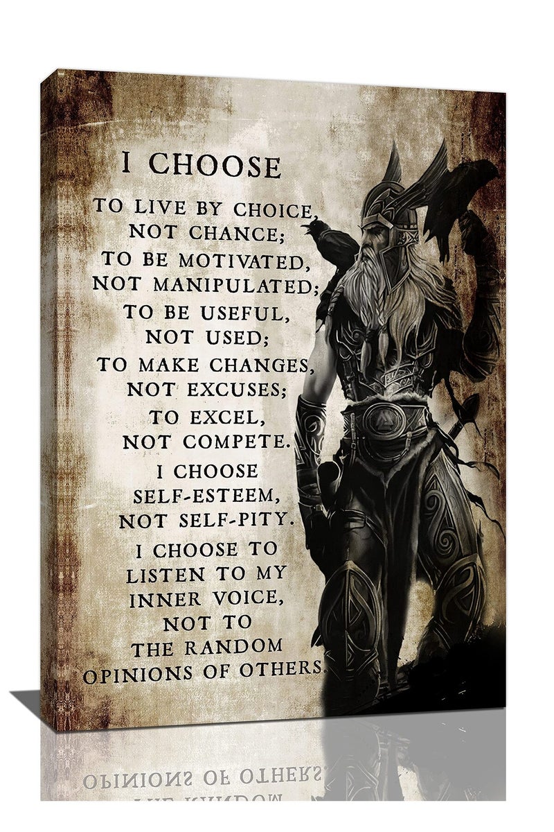 SweetFox Viking Warrior Inspirational Wall Art - Image 1