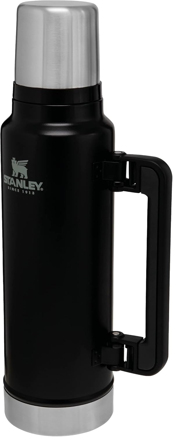 Stanley Classic 1.5Qt Vacuum Flask - Matte Black, Leak-Proof and BPA-Free - Image 1