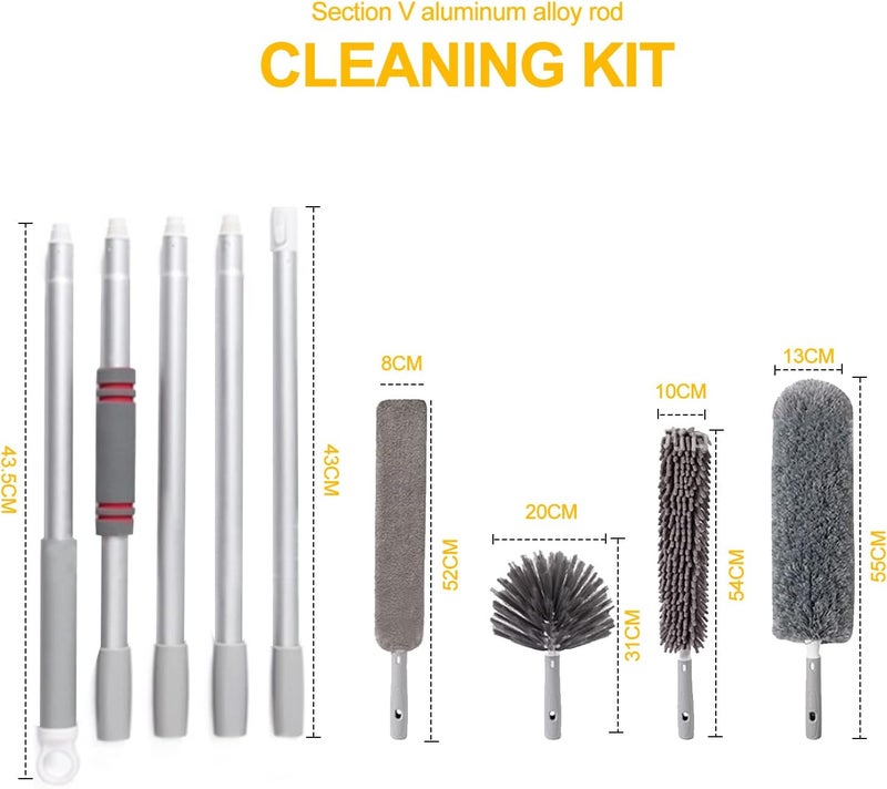 DAYONG 4PCS Extendable Feather Duster 30 to 100 Inches,Reusable Bendable Dusters.Outdoor & Indoor Extendable Duster Cleaning Kit - Image 2