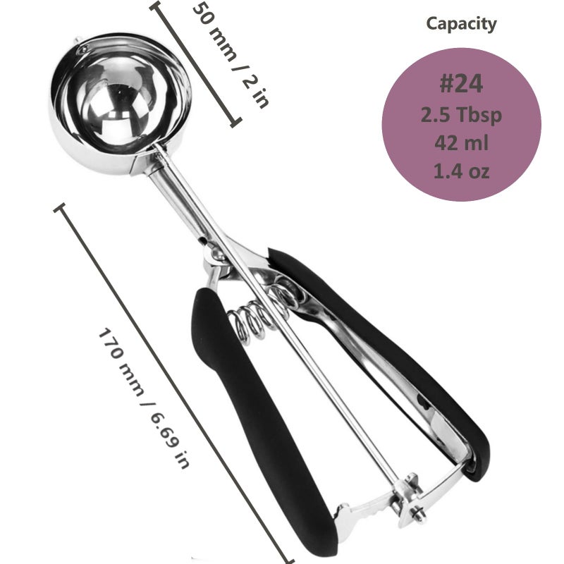 OSHLANT Ice Cream Scoop, 18/8 Stainless Steel Cookie Scoop for Baking, 2.6 Tbsp/42ml/1.4 oz Dough Scoop With Trigger Release - Cupcake and Ice Cream Scooper - Image 5