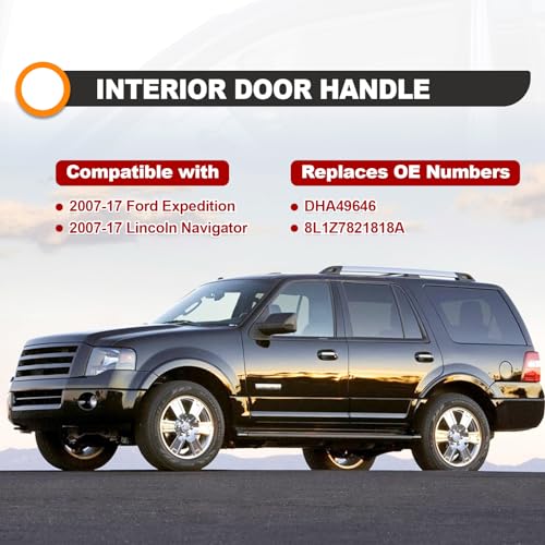 Vrasly Right Passenger Side Interior Door Handle Front Or Rear, Compatible with 2007-2017 Ford Expedition Lincoln Navigator Right Passenger Side for DHA49646 8L1Z7821818A - Image 4