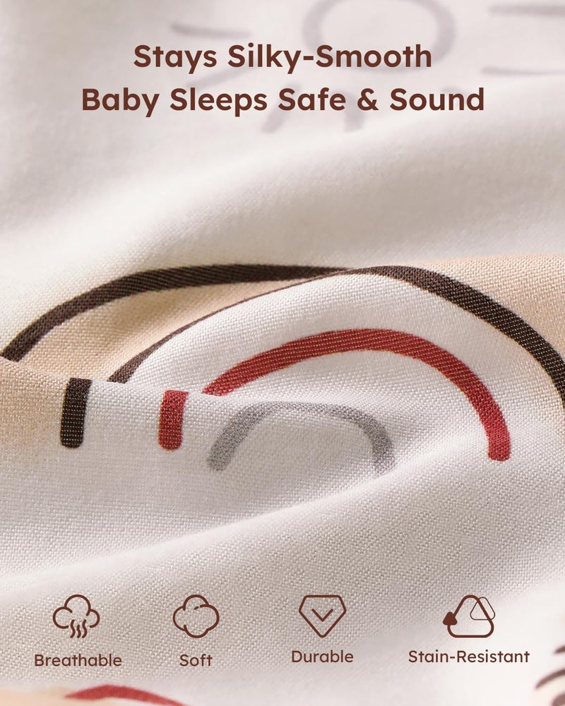 Yoofoss Baby Pack and Play Sheets 2 Pack for Boys and Girls - 38x26 Mini Crib Sheets Fitted Neutral Compatible with Graco Pack n Play Mattress,Ultra Soft Breathable Microfiber Animal World - Image 2