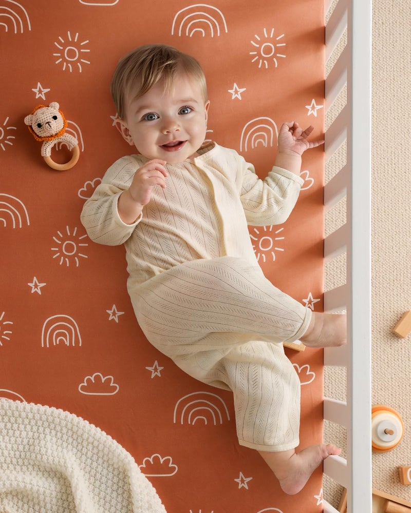 Yoofoss Baby Pack and Play Sheets 2 Pack for Boys and Girls - 38x26 Mini Crib Sheets Fitted Neutral Compatible with Graco Pack n Play Mattress,Ultra Soft Breathable Microfiber Animal World - Image 5