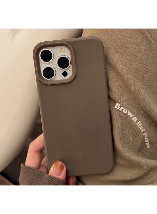 NIBEMINENT Solid Colors And A Minimalist Design Protective TPU Case Cover For iPhone 17 Pro, Mocha Brown