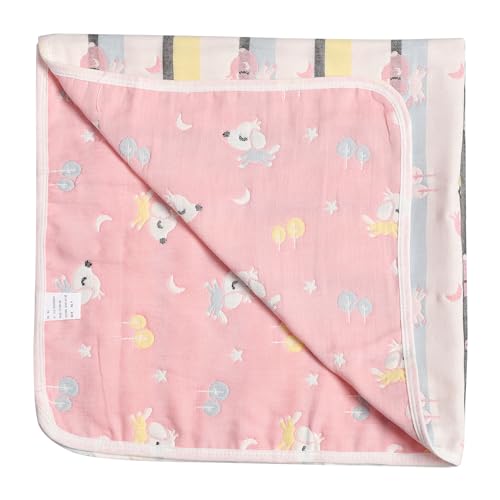 MumsLap Baby Muslin Blanket for Newborn | 6 Layer Gauze Cotton | Soft Swaddle Wrap Blanket/Quilt/Bath Towel/Nursing Cover/Crib Blankets for Boys and Girls (Doggy), 200 tc,Multicolor - Image 3