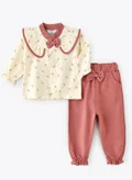 babyqlo Pretty Bow Collar 2 piece Set for Little Girls