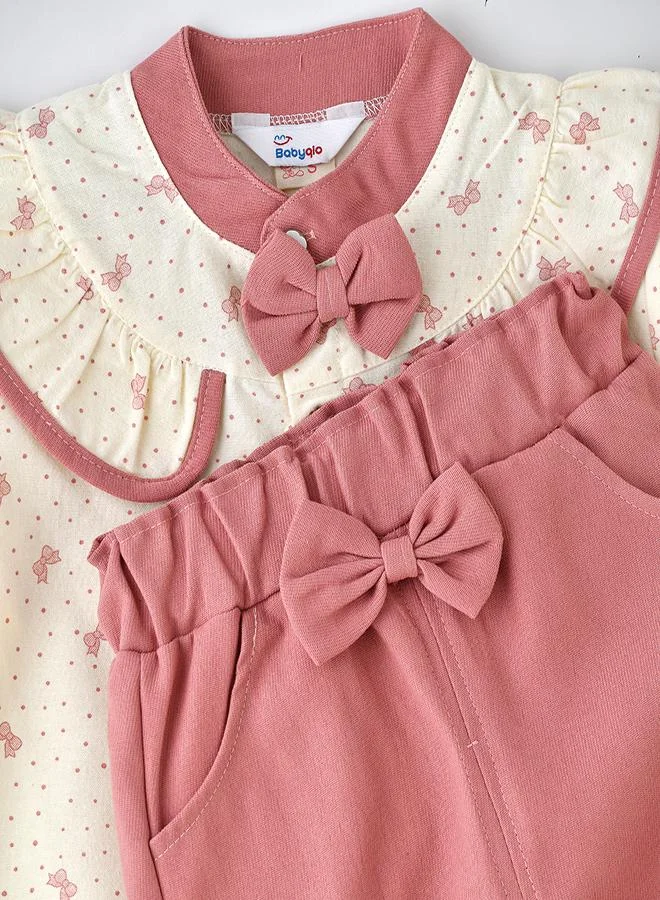babyqlo Pretty Bow Collar 2 piece Set for Little Girls