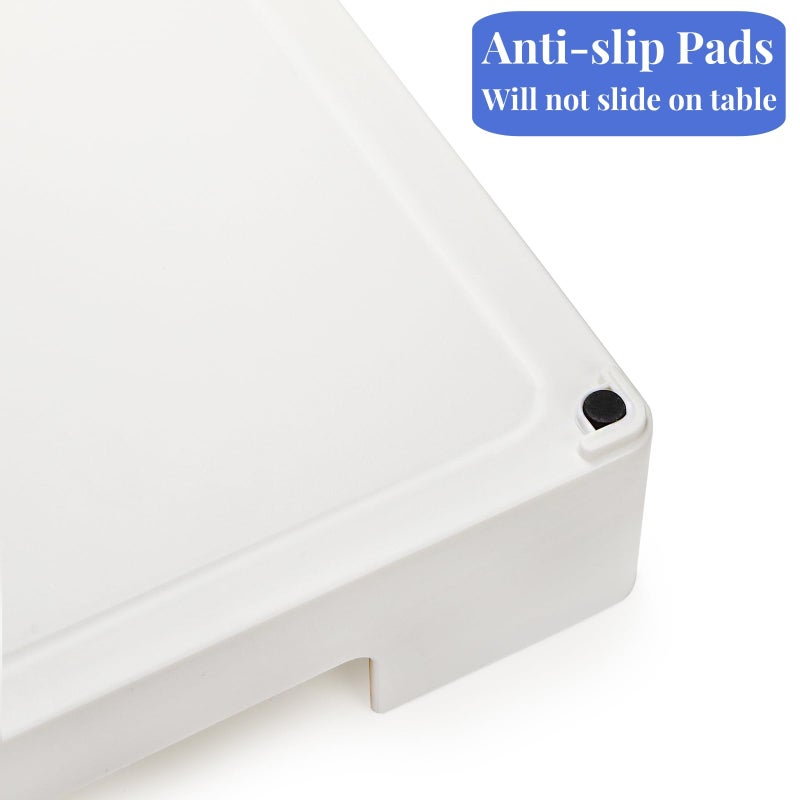 Eorbow 3 Pack Letter Tray, Plastic Stackable A4 Paper Trays, Rectangular Desk Drawer Organizer, File Holder for Desktop, Office Supplies Storage, White - Image 4