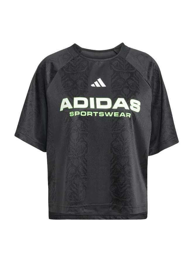 Adidas Adidas W Tiro Q3 Tee Black T-Shirt (Short Sleeve) T-Shirts For Women