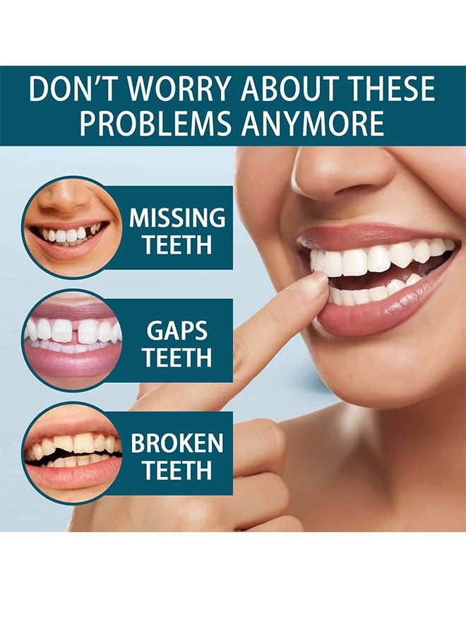 EELHOE EELHOE Adjustable Snap-On Dentures, Upper and Lower Jaw Cosmetic Denture Veneers, Smile Dentures, Temporary Dental Restoration Kit, Instant Snap-On Confident Smile  - Image 2